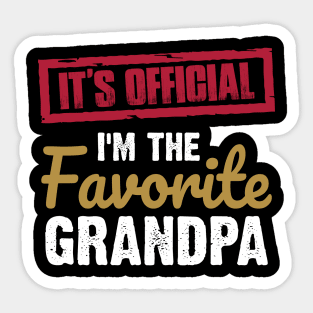 It's Official I'm The Favorite Grandpa Vintage Grandmother | Funny family Sticker